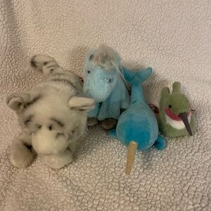 Douglas Set Of 4 Plush Toy Collection 
Tiger
Unicorn 
Norwal
Hummingbird